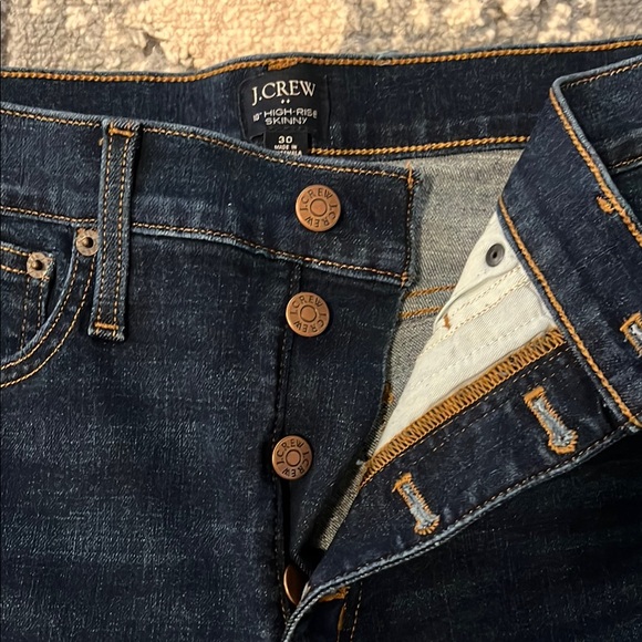 J. Crew Blue Skinny Jeans with Button Fly - Picture 2 of 3